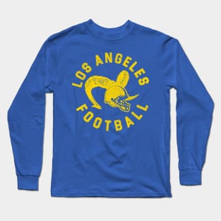 Vintage Los Angeles Football Blue And Yellow Helmet Gameday Long Sleeve T-Shirt